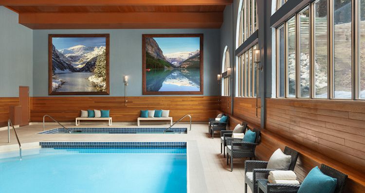Indoor pool and hot tub to enjoy after a day on the slopes. Photo: Fairmont Chateau Lake Louise - image_6